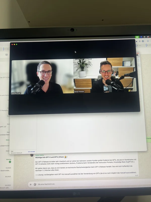 Matthias Knopf und Roman Firnkranz im gemeinsamen Video-Call